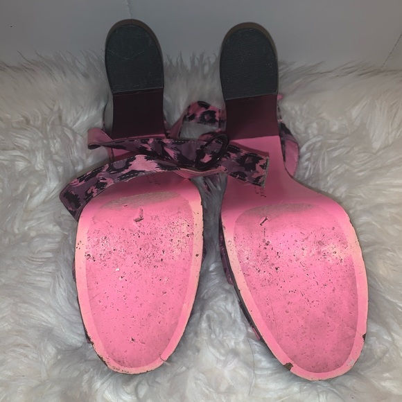 Pink Leopard Strappy Heels - Picture 4 of 5